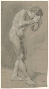 Standing Male Nude, Bent Forward to the Right by Anonymous