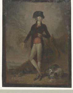 Standing Man with Dog at His Feet