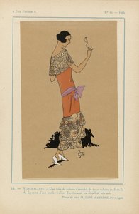 Très Parisien, 1923, No 10: 16.- NONCHALANCE. - A Velvet Dress