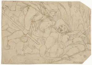 Two Blind Men Leading Each Other and Falling into the Water by Anonymous