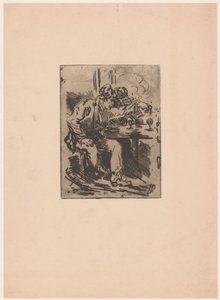Two Men at a Café Table by Anonymous