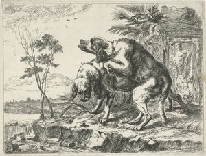 Two Mating Dogs (Dogs) by Anonymous