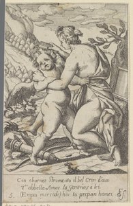 Venus Combing Her Hair with Cupid (Scenes with Venus and Cupid copies series) (Scherzi d