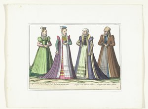 Four Women Dressed in German Fashion in Augsburg, ca. 1580