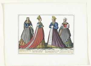 Four Women Dressed According to German Fashion in Nuremberg, ca. 1580 by Anonymous