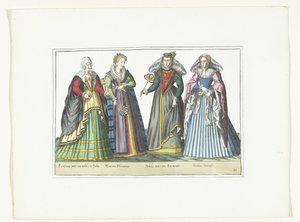 Four Women Dressed According to Italian Fashion, ca. 1580