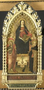 Virgin and Child Enthroned with Four Saints, Saints John the Baptist, Antony Abbot, Elizabeth of Hungary, a Female Saint