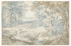 Ford at the Edge of a Forest by Anonymous