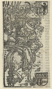 Woman and Knights on Horseback
