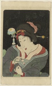 Woman Cutting Her Nails (Musume Juni Kagetsu) (Imayo Juni Kagetsu no Uchi)