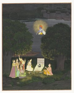 Women Worshipping Shiva Interrupted by a Vision of Krishna