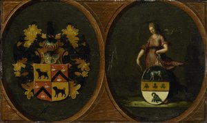 Coat of Arms with the Arms of the Couple Pieter Courten and Hortensia del Prado, 1625 by Anonymous