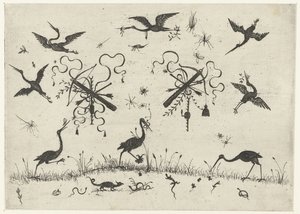 Trophy of Arms Between Herons by Anonymous