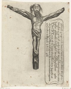 Miraculous Crucifix in the Monastery of Deinze, 1460 (This Holy Cross is the Root of a Lily Flower Found on Mount Calvary and Miraculously Brought to the Monastery of Deinze in the Year 1460) (title on object) by Anonymous