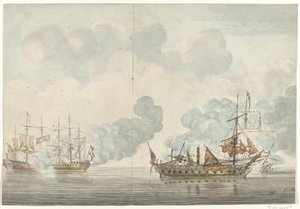 Naval Battle at Cadiz, 1781 by Anonymous