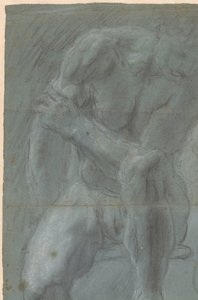 Seated Male Nude by Anonymous