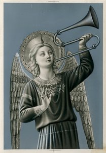 A musician angel playing trombone