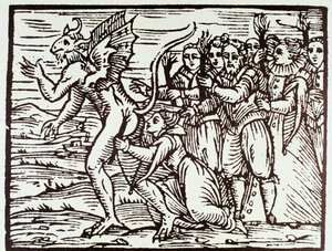 A witch kisses satan (Engraving) by Anonymous Anonymous