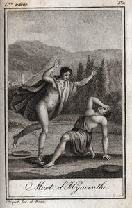 Apollo and Hyacinthos (Death of Hyacinthe) Engraving of 1819 in 