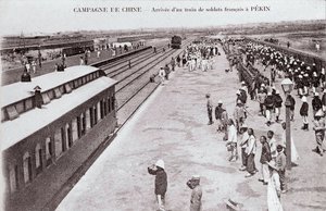 Arrival of a French soldier train in Pekin during the Chinese Campaign by Anonymous Anonymous