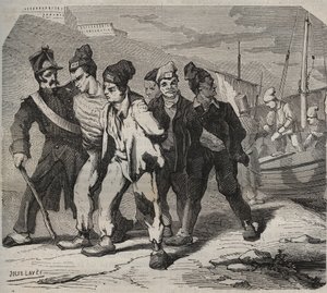Belle-Ile-en-Mer in the 19th century. Engraving in 