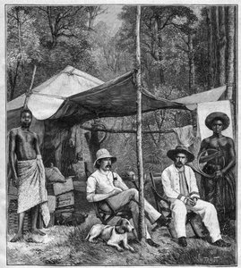 Camp of the mission led by Captain Binger in Afforenou (Ivory Coast)