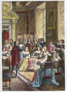Corneille reading his tragedy of Polyeucte at the Hotel de Rambouillet in front of Catherine de Vivonne, Marquise de Rambouillet and in the presence of the horsemen and men of the Church