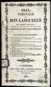 Cover of the Almanach du Bon Ploureur, by Agenor Larclause, Poitiers by Anonymous Anonymous