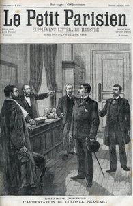 Dreyfus case, in 1898, the arrest of Lieutenant-Colonel Georges Picquart (1854-1914). In le petit Parisien of 1898 by Anonymous Anonymous