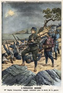 First Balkan War: portrait of Sophia Yovanovich, a young Serbian woman who volunteered against Turkey. Illustration taken from Le Petite Journal 01/12/1912 Private collection by Anonymous Anonymous