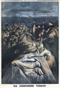 First World War 1914-1918. Death of Francois Joseph I of Austria. His latest vision represented here makes him guilty of all the infamous crimes he has committed. In Le Petite Journal by Anonymous Anonymous