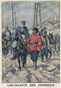 First World War 1914-1918. Horses are lent to sick or injured Austrian prisoners of the Causac Army. In Le Petite Journal, on 23/07/1916. Private Collection