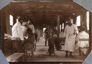 First World War 1914-1918: dressing room for French wounded soldiers. Couville in the Manche, Lower Normandy, France. Anonymous photograph May 1917. Private collection, Stella by Anonymous Anonymous