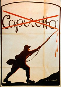 First World War: poster published on the occasion of the defeat of Caporetto (or Battle of Karfreit) at the end of October 1917 representing a soldier of the Italian army who stripped the name 