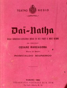 First page of sheet music Dai-Natha, ballet by Romualdo Marenco