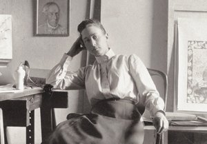Hilma af Klint in her studio at Hamngatan, Stockholm, c. 1895