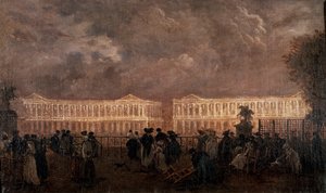 Illumination of Place Louis XV (now Place de la Concorde) in Paris in 1782