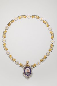 Iran - Imperial Portrait Decoration: Necklace with the Portrait of Ahmad Shah, King Qajar by Anonymous Anonymous