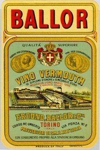 Italian vermouth alcohol advertisement, late 19th century