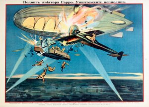Roland Garros Attacking a Zeppelin