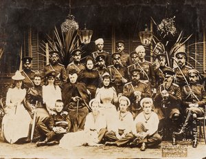 Members of the Romanov family during summer military maneuvers at Krasnoie Selo (Saint Petersburg)