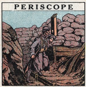 Light reflection: periscope used in a trench by a Hairy during the First World War. Anonymous illustration from 1925. Private collection. by Anonymous Anonymous