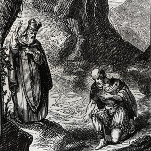 Martial de Limoges or Saint Martial converting the leader of the Celtic people Lemovices - Engraving of 1846 in 