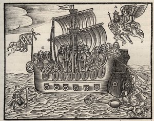 Mazarinade political pamphlet: despite Mazarin the scourgers ensure the salvation of the state. circa 1649. Heavy wood. Private collection.