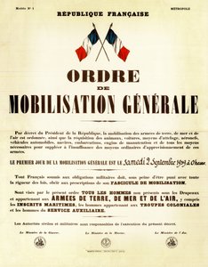 Order of mobilization in France September 02