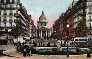 Paris: View of Rue Soufflot and Pantheon. Photograph of 1920 in Artistic Album of the City of Paris by Anonymous Anonymous