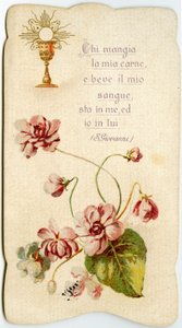Eucharist, Whoever eats my body and drinks my blood abides in me and I in him (engraving)