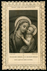 Portrait of Virgin Mary, Our Lady of Good Counsel by Anonymous Anonymous