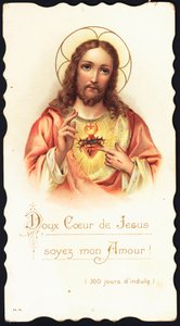 Pious image: Sweet heart of Jesus be my love. Chromolithography of the beginning of the 20th century Private Collection by Anonymous Anonymous