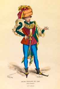 Portrait and Costume of a Young Elegant in Paris in 1480
